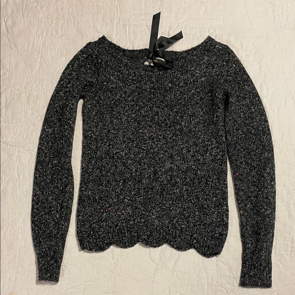 RW&CO. Black Sweater with Ribbon Accent